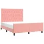 Estructura de cama con cabecero de terciopelo rosa 140x190 cm de vidaXL, Camas y somieres - Ref: Foro24-3125939, Precio: 255,...