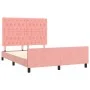Estructura de cama con cabecero de terciopelo rosa 140x190 cm de vidaXL, Camas y somieres - Ref: Foro24-3125939, Precio: 255,...