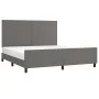 Bed frame with headboard gray synthetic leather 180x200cm by vidaXL, Beds and slatted bases - Ref: Foro24-3125467, Price: 234...
