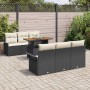 Conjunto de sofá de jardín 7 pcs Negro y crema 100 x 55 x 73 cm