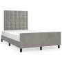 Estructura de cama con cabecero terciopelo gris claro 120x200cm de vidaXL, Camas y somieres - Ref: Foro24-3125989, Precio: 17...