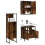 Set de muebles baño 3 pzas madera contrachapada roble ahumado