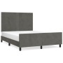Estructura cama con cabecero terciopelo gris oscuro 140x190 cm de vidaXL, Camas y somieres - Ref: Foro24-3125691, Precio: 195...