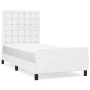 Bed frame with headboard white synthetic leather 90x190cm by vidaXL, Beds and slatted bases - Ref: Foro24-3125544, Price: 144...