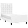 Bed frame with headboard white synthetic leather 90x190cm by vidaXL, Beds and slatted bases - Ref: Foro24-3125544, Price: 144...