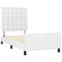 Bed frame with headboard white synthetic leather 90x190cm by vidaXL, Beds and slatted bases - Ref: Foro24-3125544, Price: 144...