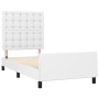 Estructura de cama con cabecero cuero sintético blanco 90x190cm de vidaXL, Camas y somieres - Ref: Foro24-3125544, Precio: 15...