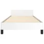 Bed frame with headboard white synthetic leather 90x190cm by vidaXL, Beds and slatted bases - Ref: Foro24-3125544, Price: 144...