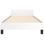 Estructura de cama con cabecero cuero sintético blanco 90x190cm de vidaXL, Camas y somieres - Ref: Foro24-3125544, Precio: 15...