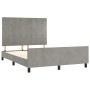 Bed frame with light gray velvet headboard 140x190cm by vidaXL, Beds and slatted bases - Ref: Foro24-3125751, Price: 200,92 €...