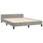 Bed frame with light gray velvet headboard 140x190cm by vidaXL, Beds and slatted bases - Ref: Foro24-3125751, Price: 217,61 €...