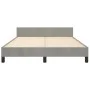 Bed frame with light gray velvet headboard 140x190cm by vidaXL, Beds and slatted bases - Ref: Foro24-3125751, Price: 217,61 €...