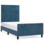Dark blue velvet bed frame with headboard 90x190 cm by vidaXL, Beds and slatted bases - Ref: Foro24-3125731, Price: 156,62 €,...