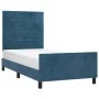 Dark blue velvet bed frame with headboard 90x190 cm by vidaXL, Beds and slatted bases - Ref: Foro24-3125731, Price: 156,62 €,...