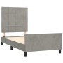 Light gray velvet bed frame with headboard 100x200cm by vidaXL, Beds and slatted bases - Ref: Foro24-3125739, Price: 135,97 €...