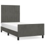 Dark gray velvet bed frame with headboard 100x200 cm by vidaXL, Beds and slatted bases - Ref: Foro24-3125862, Price: 137,76 €...