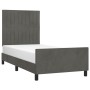 Dark gray velvet bed frame with headboard 100x200 cm by vidaXL, Beds and slatted bases - Ref: Foro24-3125862, Price: 137,76 €...