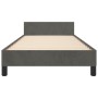 Dark gray velvet bed frame with headboard 100x200 cm by vidaXL, Beds and slatted bases - Ref: Foro24-3125862, Price: 137,76 €...