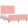 Estructura de cama con cabecero de terciopelo rosa 140x190 cm de vidaXL, Camas y somieres - Ref: Foro24-3125817, Precio: 203,...