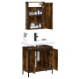 Set de muebles baño 2 pzas madera contrachapada roble ahumado