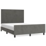 Dark gray velvet bed frame with headboard 140x190 cm by vidaXL, Beds and slatted bases - Ref: Foro24-3125630, Price: 216,13 €...