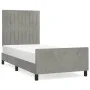 Hellgrauer Samtbettrahmen mit Kopfteil 90x200 cm von vidaXL, Betten und Lattenroste - Ref: Foro24-3125855, Preis: 141,53 €, R...