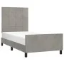 Light gray velvet bed frame with headboard 90x190 cm by vidaXL, Beds and slatted bases - Ref: Foro24-3125727, Price: 144,63 €...