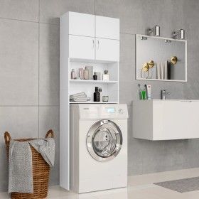 White plywood washing machine cabinet 64x25.5x190 cm by vidaXL, Accessories for washing machines and dryers - Ref: Foro24-800...
