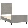 Light gray velvet bed frame with headboard 90x190 cm by vidaXL, Beds and slatted bases - Ref: Foro24-3125727, Price: 144,63 €...
