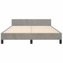 Bed frame with light gray velvet headboard 140x190cm by vidaXL, Beds and slatted bases - Ref: Foro24-3125818, Price: 206,68 €...