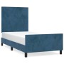 Dark blue velvet bed frame with headboard 90x190 cm by vidaXL, Beds and slatted bases - Ref: Foro24-3125609, Price: 144,73 €,...