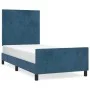 Dark blue velvet bed frame with headboard 90x190 cm by vidaXL, Beds and slatted bases - Ref: Foro24-3125609, Price: 142,31 €,...