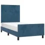 Dark blue velvet bed frame with headboard 90x190 cm by vidaXL, Beds and slatted bases - Ref: Foro24-3125609, Price: 142,31 €,...