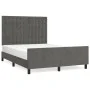 Dark gray velvet bed frame with headboard 140x190 cm by vidaXL, Beds and slatted bases - Ref: Foro24-3125996, Price: 222,35 €...