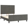 Dark gray velvet bed frame with headboard 140x190 cm by vidaXL, Beds and slatted bases - Ref: Foro24-3125996, Price: 212,90 €...