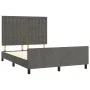 Estructura cama con cabecero terciopelo gris oscuro 140x190 cm de vidaXL, Camas y somieres - Ref: Foro24-3125996, Precio: 228...
