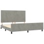 Bed frame with light gray velvet headboard 160x200cm by vidaXL, Beds and slatted bases - Ref: Foro24-3125641, Price: 207,21 €...