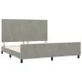 Bettgestell mit hellgrauem Samtkopfteil 160x200cm von vidaXL, Betten und Lattenroste - Ref: Foro24-3125641, Preis: 213,42 €, ...