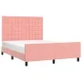 Pink velvet bed frame with headboard 140x200 cm by vidaXL, Beds and slatted bases - Ref: Foro24-3126006, Price: 241,38 €, Dis...