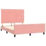 Pink velvet bed frame with headboard 140x200 cm by vidaXL, Beds and slatted bases - Ref: Foro24-3126006, Price: 241,38 €, Dis...