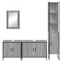 Set de muebles de baño 4 pzas madera contrachapada gris sonoma