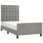 Light gray velvet bed frame with headboard 90x200 cm by vidaXL, Beds and slatted bases - Ref: Foro24-3125977, Price: 139,43 €...