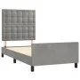 Light gray velvet bed frame with headboard 90x200 cm by vidaXL, Beds and slatted bases - Ref: Foro24-3125977, Price: 139,43 €...