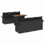 Conjunto de sofá de jardín 7 pcs Negro 100 x 55 x 73 cm