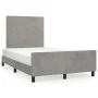 Light gray velvet bed frame with headboard 120x200cm by vidaXL, Beds and slatted bases - Ref: Foro24-3125623, Price: 155,47 €...