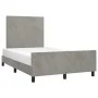 Light gray velvet bed frame with headboard 120x200cm by vidaXL, Beds and slatted bases - Ref: Foro24-3125623, Price: 155,47 €...