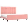 Rosa Samtbettgestell mit Kopfteil 180x200 cm von vidaXL, Betten und Lattenroste - Ref: Foro24-3125774, Preis: 207,24 €, Rabat...