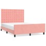 Pink velvet bed frame with headboard 140x190 cm by vidaXL, Beds and slatted bases - Ref: Foro24-3126000, Price: 236,72 €, Dis...