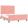 Pink velvet bed frame with headboard 140x190 cm by vidaXL, Beds and slatted bases - Ref: Foro24-3126000, Price: 214,33 €, Dis...