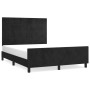 Bettgestell mit schwarzem Samtkopfteil 140x190 cm von vidaXL, Betten und Lattenroste - Ref: Foro24-3125753, Preis: 205,58 €, ...